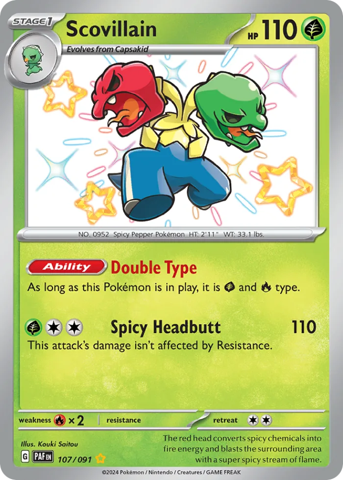 Scovillain #107 Paldean Fates Pokemon card