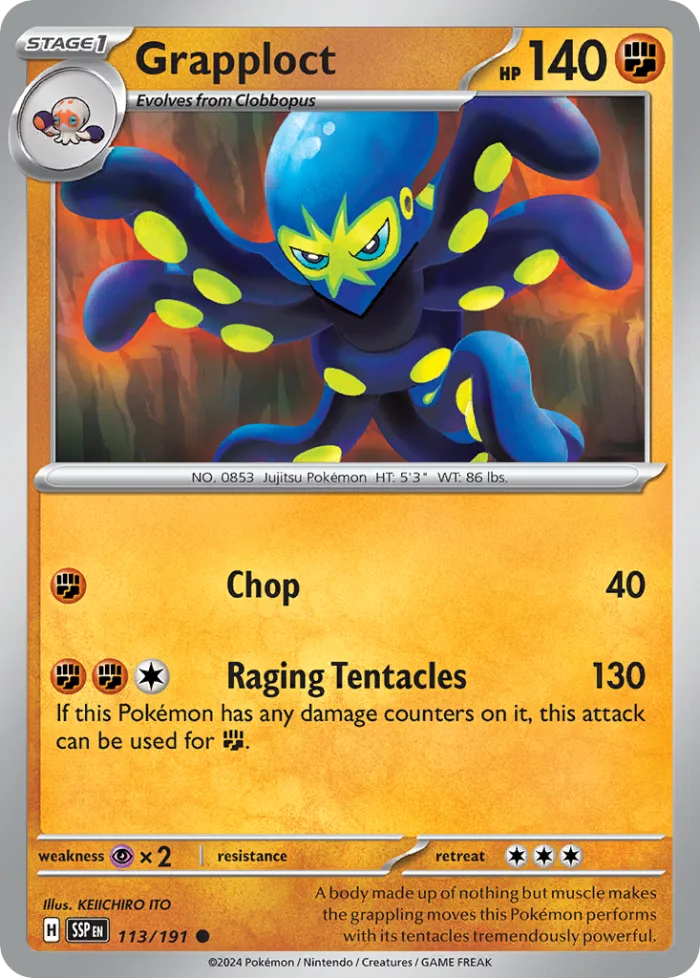 Grapploct #113 Surging Sparks Pokemon card