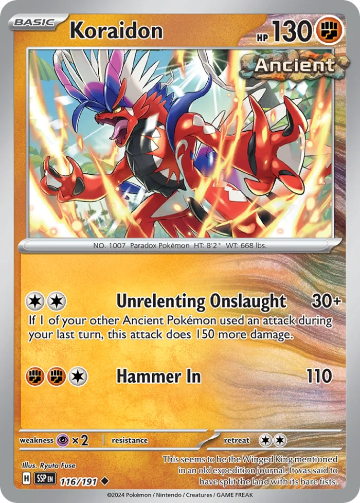 Koraidon #116 Surging Sparks Pokemon card