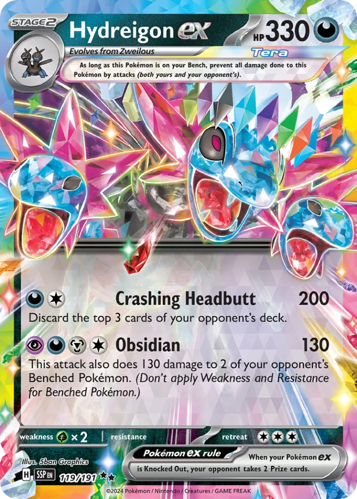 Hydreigon ex #119 Surging Sparks Pokemon card