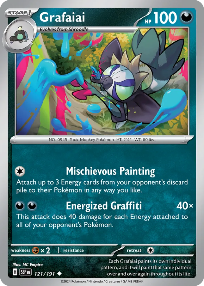 Grafaiai #121 Surging Sparks Pokemon card