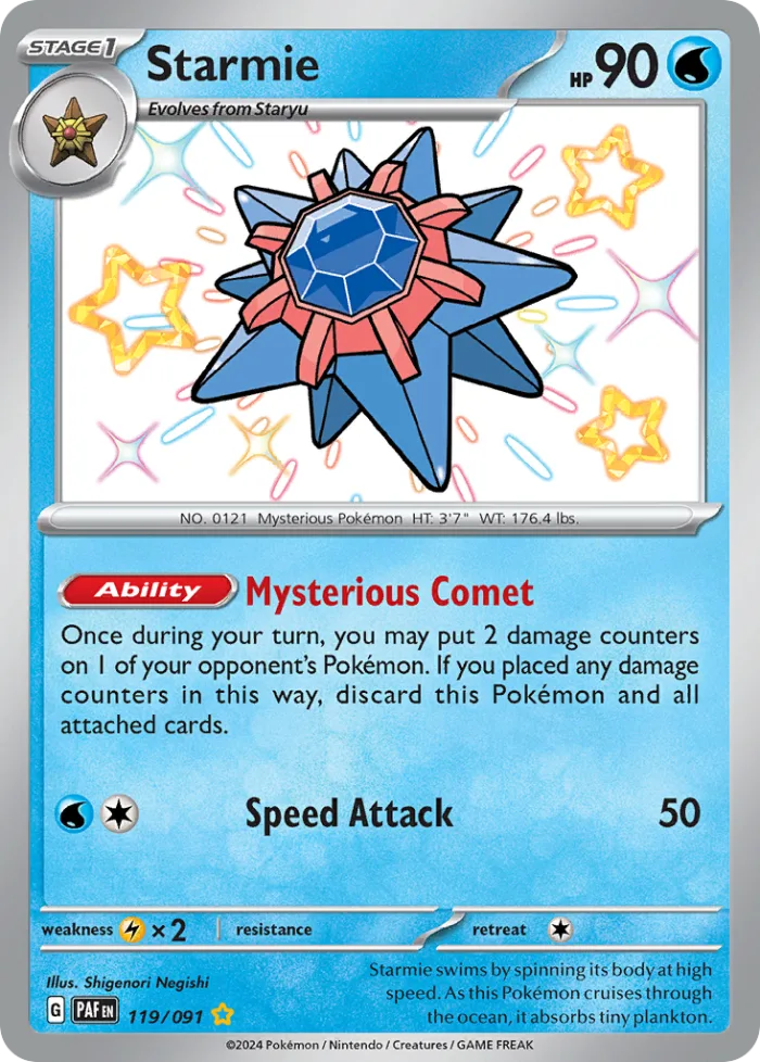 Starmie #119 Paldean Fates Pokemon card