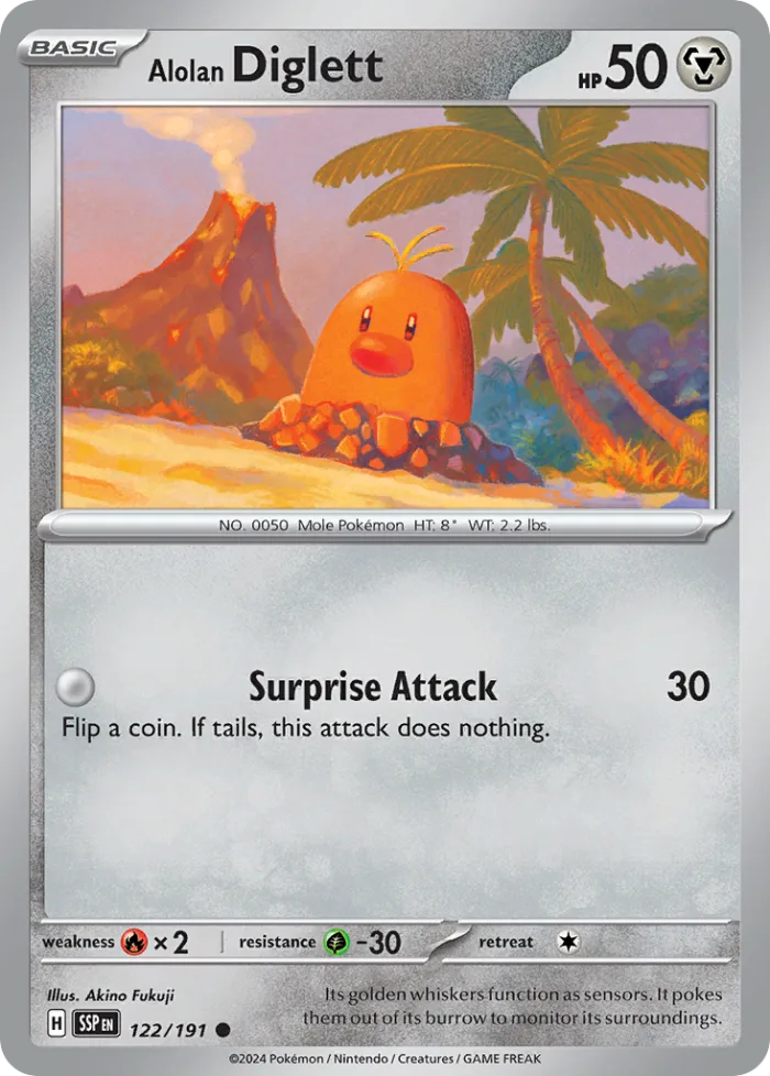Alolan Diglett #122 Surging Sparks Pokemon card