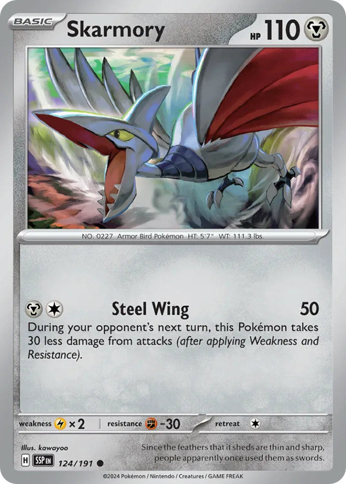 Skarmory #124 Surging Sparks Pokemon card