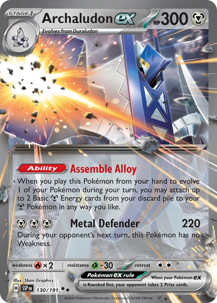 Archaludon ex #130 Surging Sparks Pokemon card