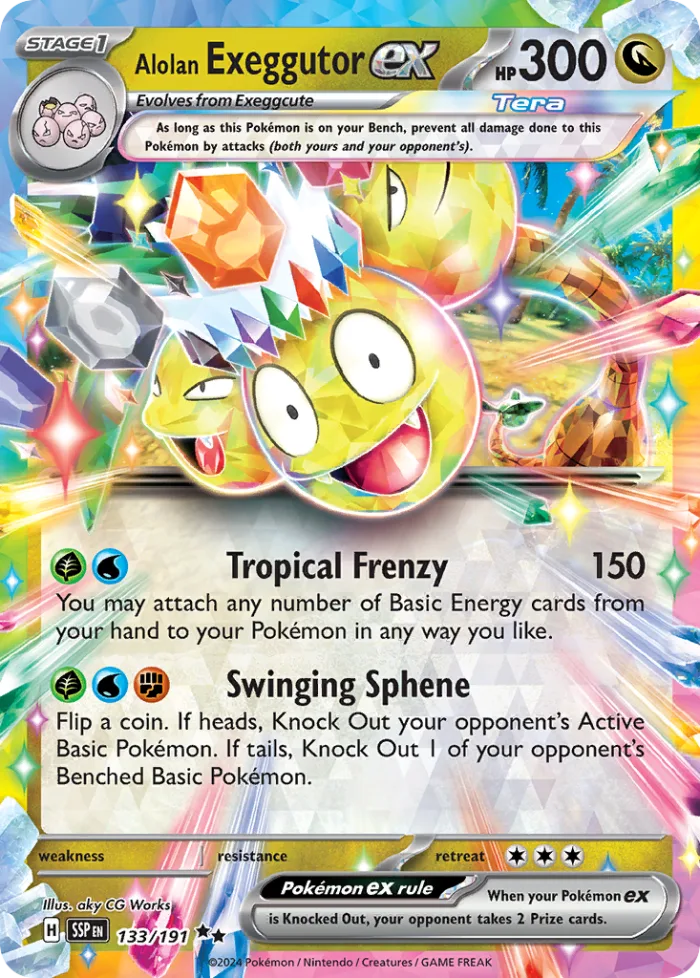 Alolan Exeggutor ex #133 Surging Sparks Pokemon card