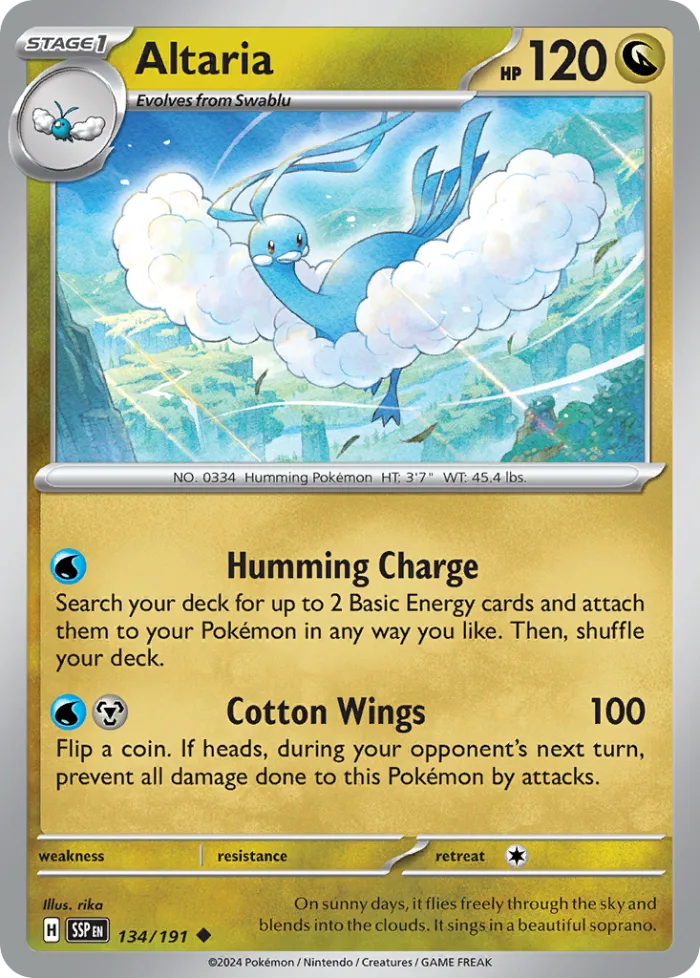 Altaria #134 Surging Sparks Pokemon card