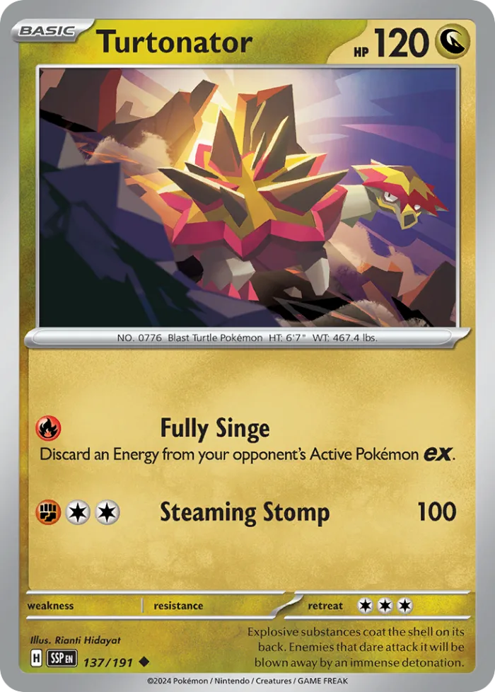 Turtonator #137 Surging Sparks Pokemon card