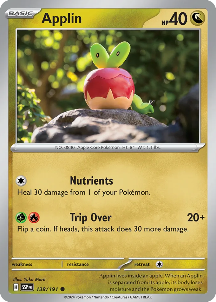 Applin #138 Surging Sparks Pokemon card