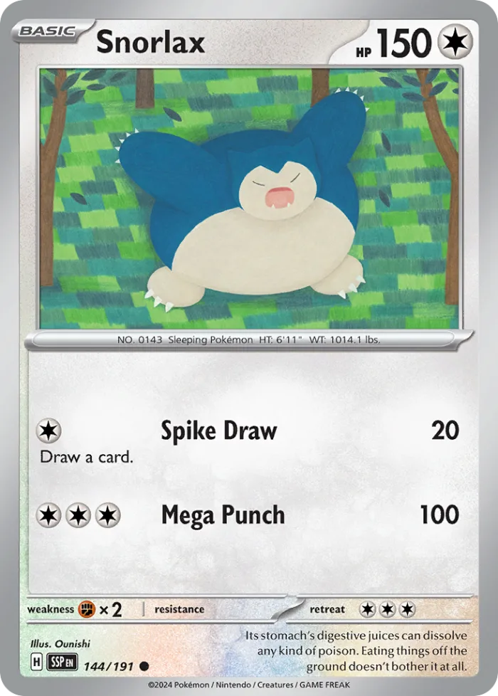Snorlax #144 Surging Sparks Pokemon card