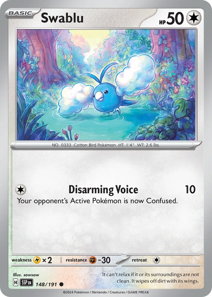 Swablu #148 Surging Sparks Pokemon card