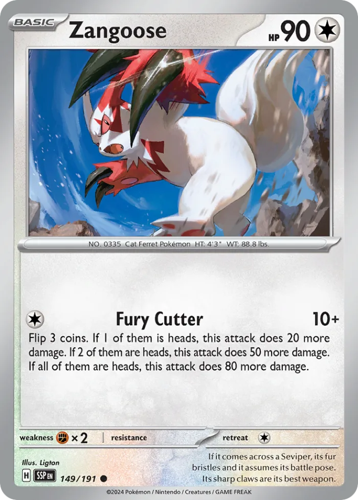 Zangoose #149 Surging Sparks Pokemon card
