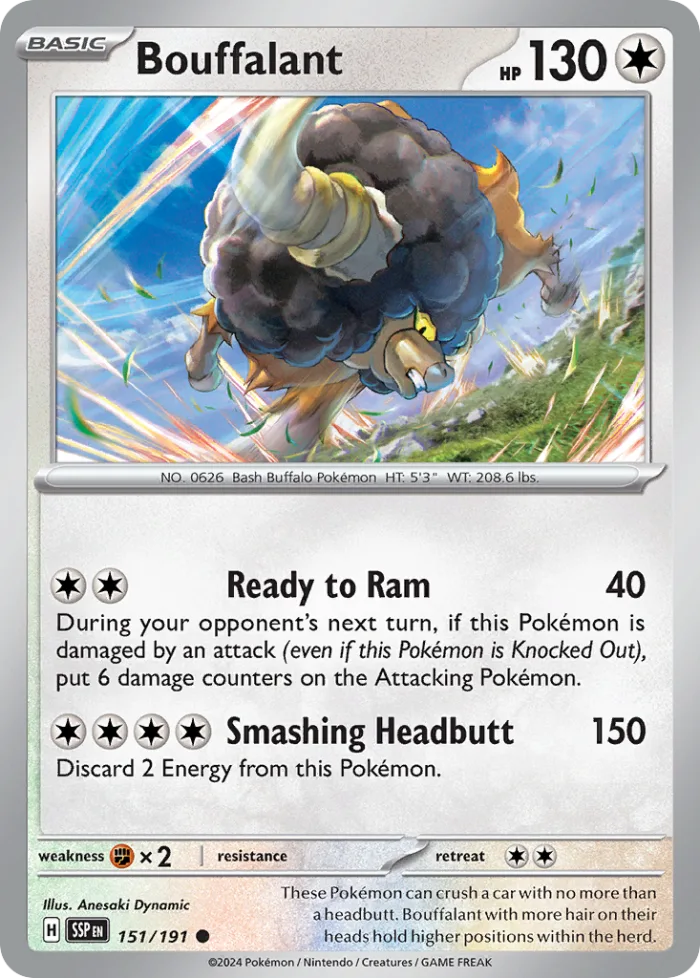 Bouffalant #151 Surging Sparks Pokemon card