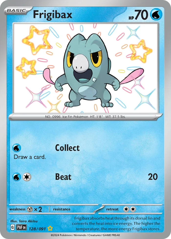 Frigibax #128 Paldean Fates Pokemon card