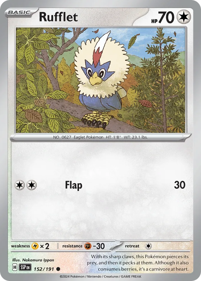 Rufflet #152 Surging Sparks Pokemon card