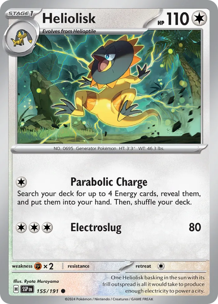 Heliolisk #155 Surging Sparks Pokemon card