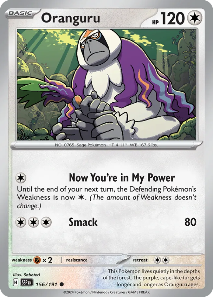 Oranguru #156 Surging Sparks Pokemon card