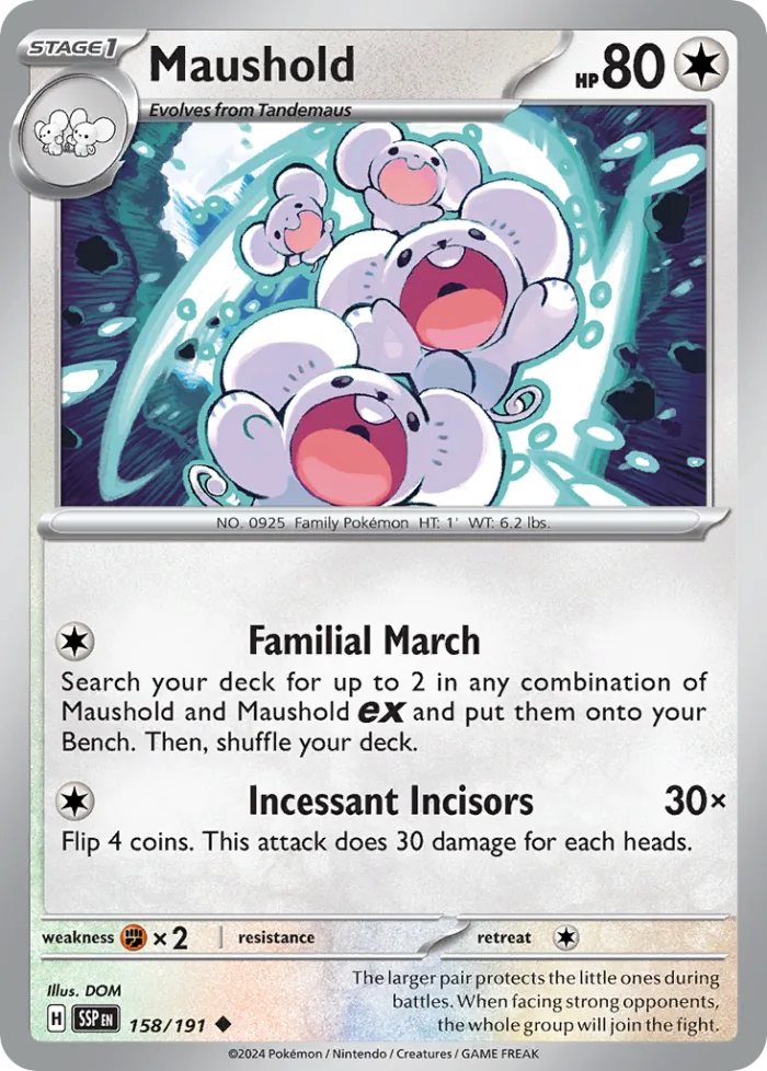Maushold #158 Surging Sparks Pokemon card