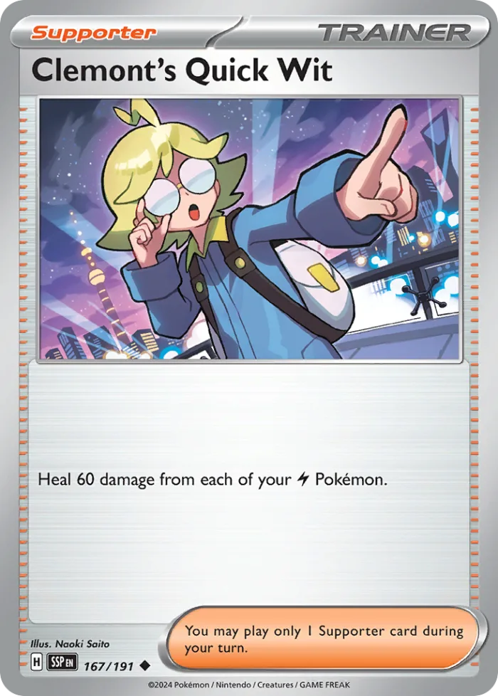 Clemont's Quick Wit #167 Surging Sparks Pokemon card