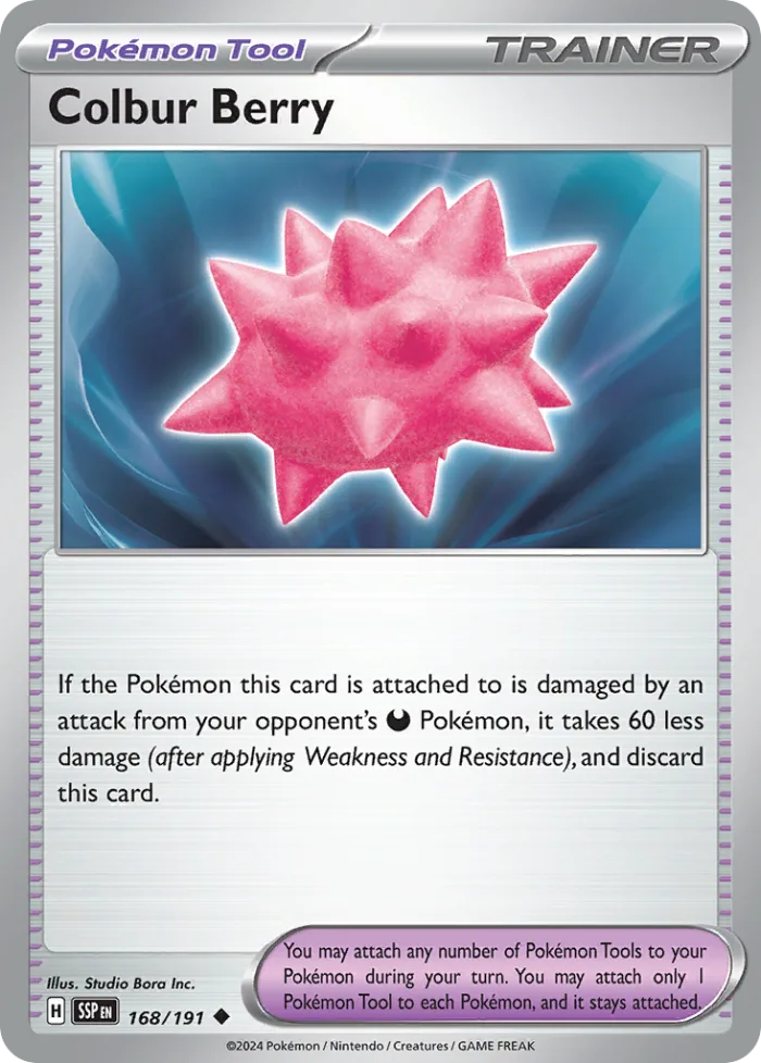 Colbur Berry #168 Surging Sparks Pokemon card