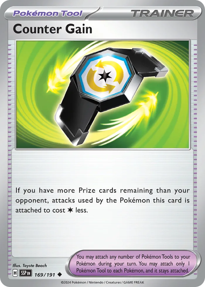 Counter Gain #169 Surging Sparks Pokemon card