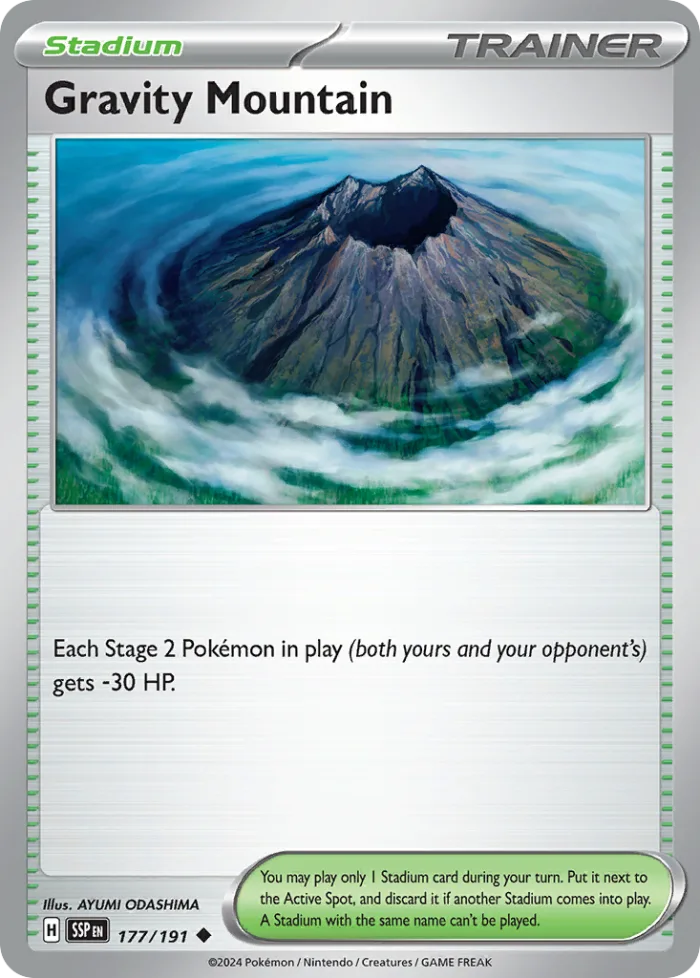 Gravity Mountain #177 Surging Sparks Pokemon card