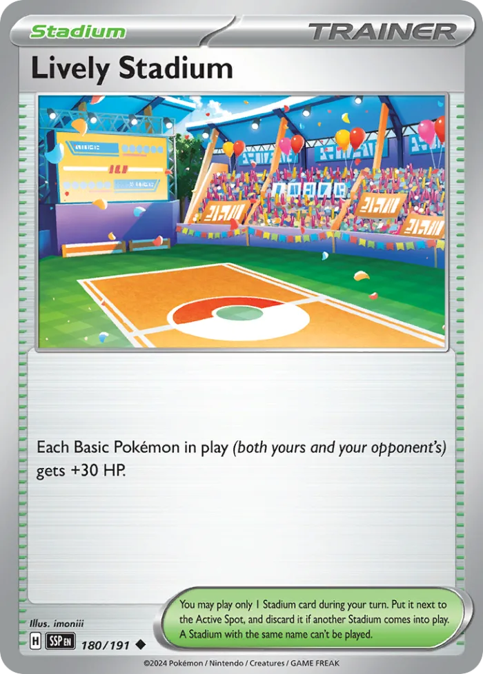 Lively Stadium #180 Surging Sparks Pokemon card