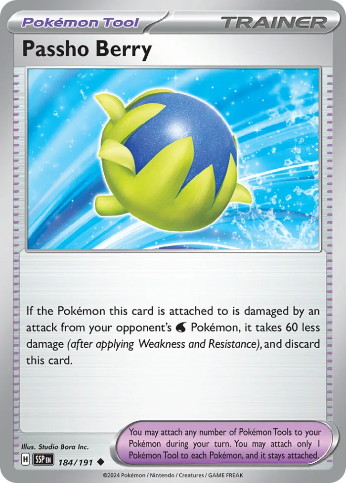 Passho Berry #184 Surging Sparks Pokemon card