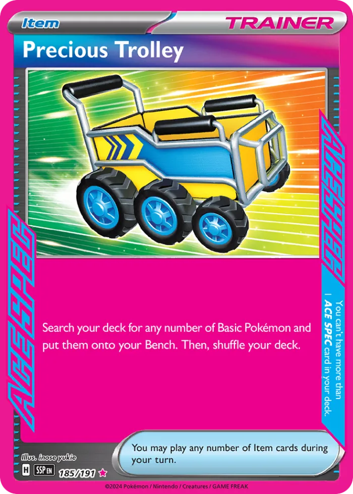 Precious Trolley #185 Surging Sparks Pokemon card