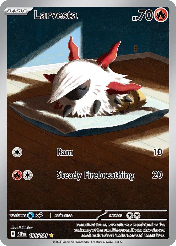 Larvesta #196 Surging Sparks Pokemon card