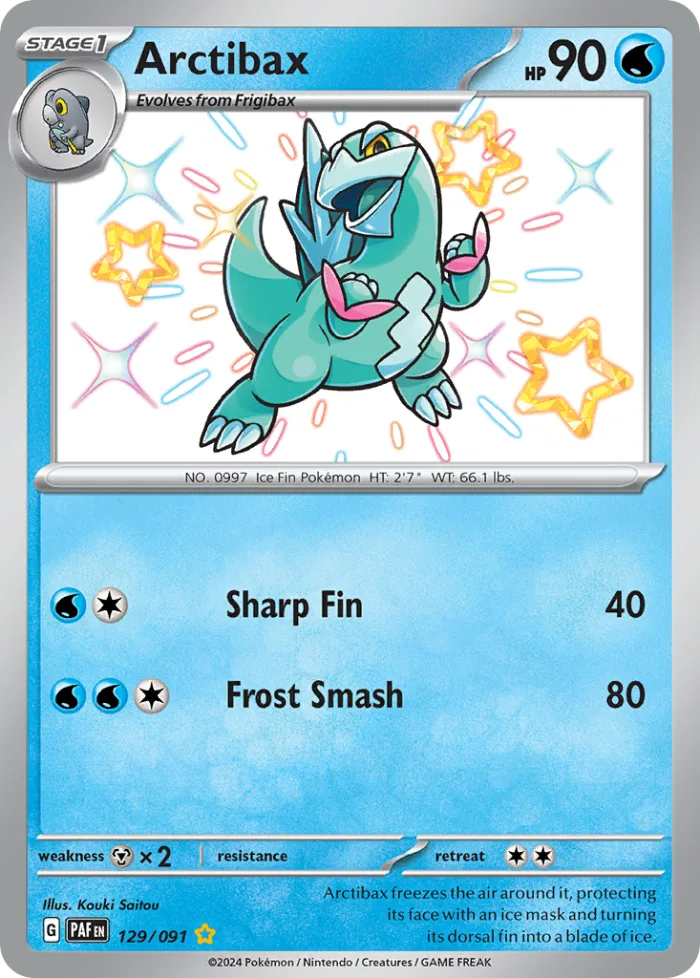 Arctibax #129 Paldean Fates Pokemon card