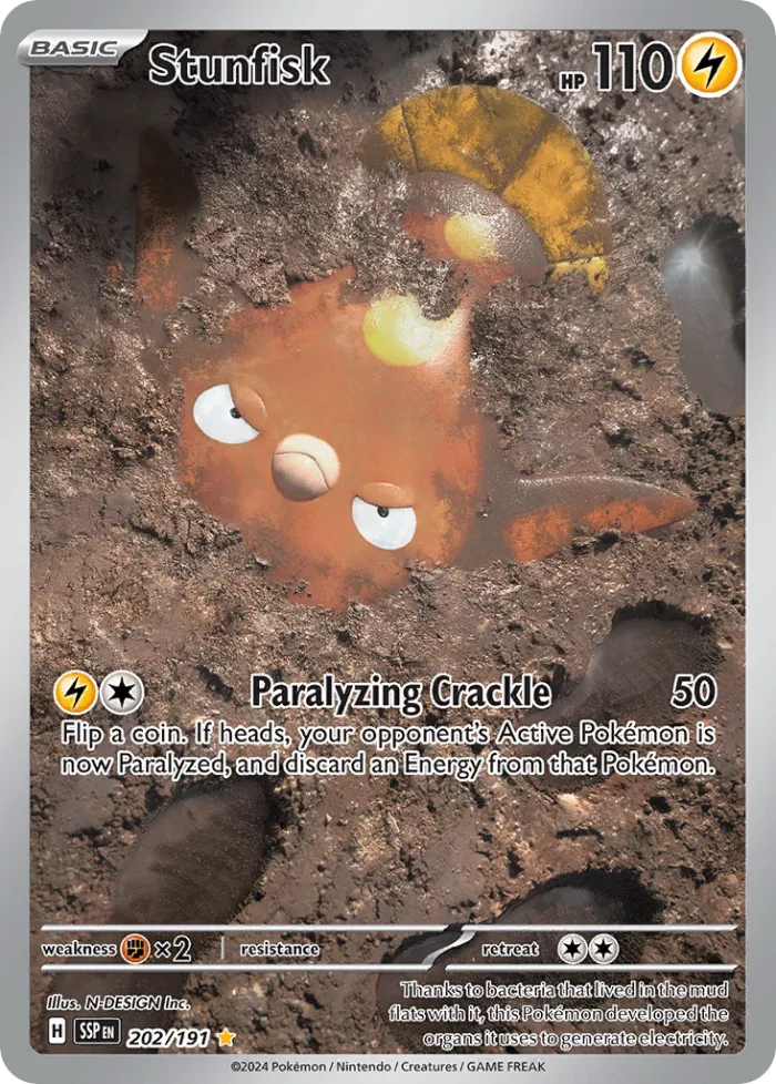 Stunfisk #202 Surging Sparks Pokemon card