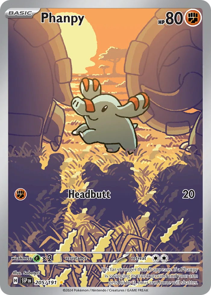 Phanpy #205 Surging Sparks Pokemon card