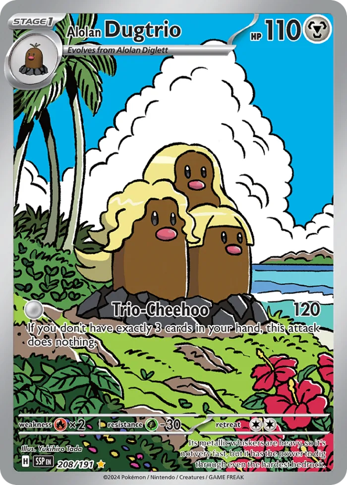 Alolan Dugtrio #208 Surging Sparks Pokemon card