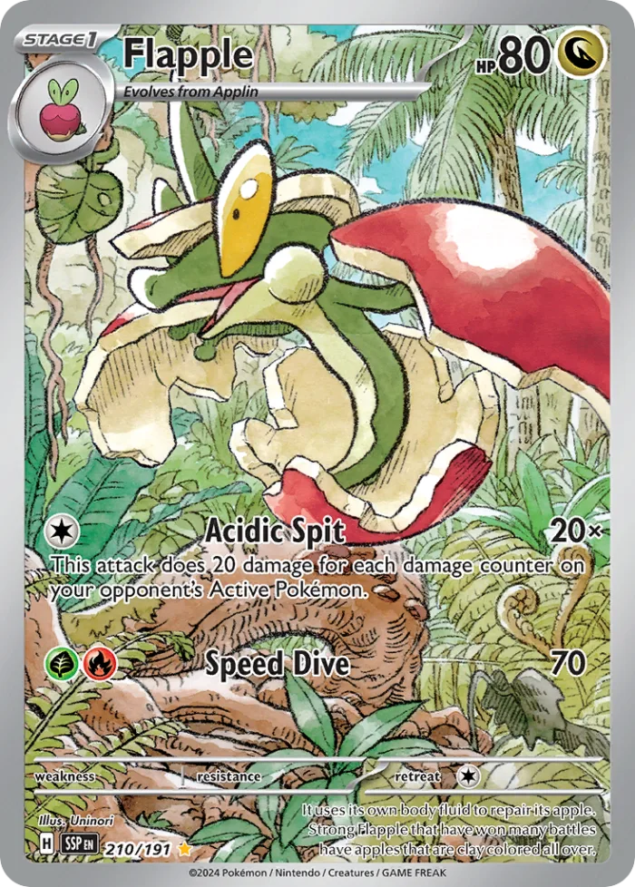 Flapple #210 Surging Sparks Pokemon card