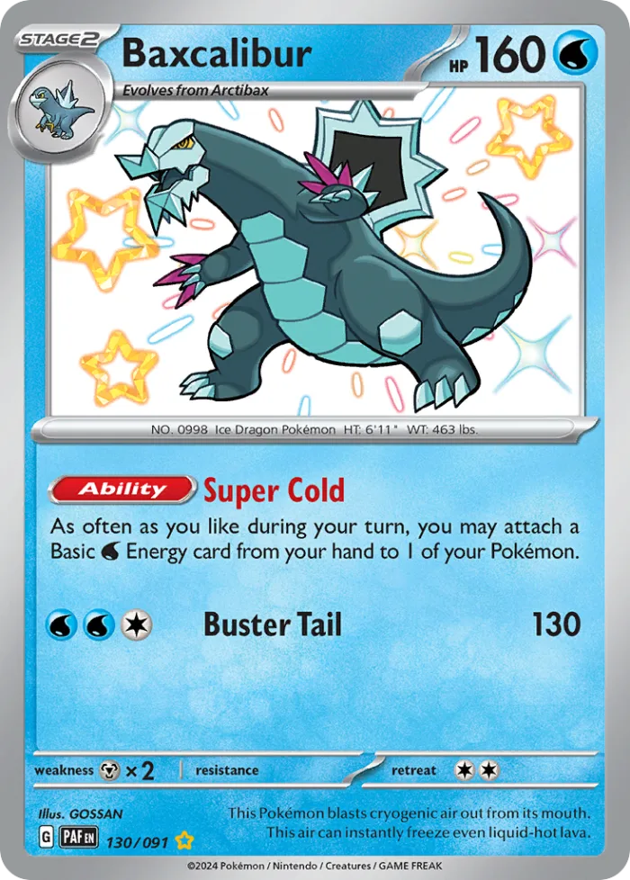 Baxcalibur #130 Paldean Fates Pokemon card