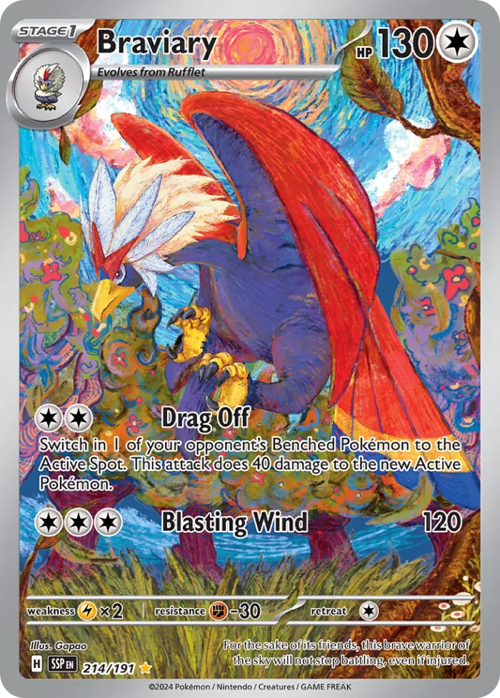 Braviary #214 Surging Sparks Pokemon card