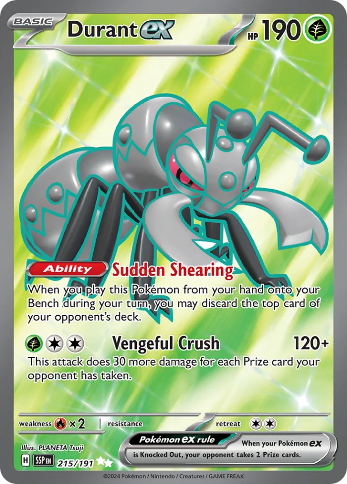Durant ex #215 Surging Sparks Pokemon card