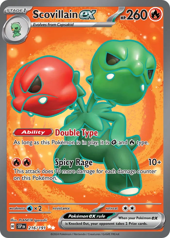 Scovillain ex #216 Surging Sparks Pokemon card