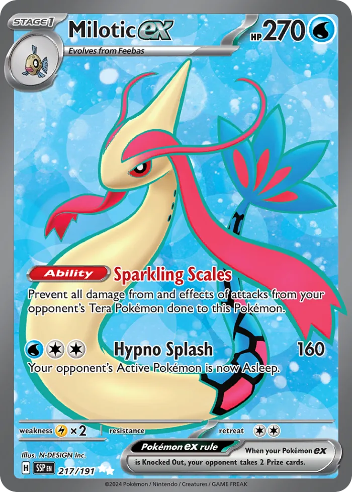 Milotic ex #217 Surging Sparks Pokemon card