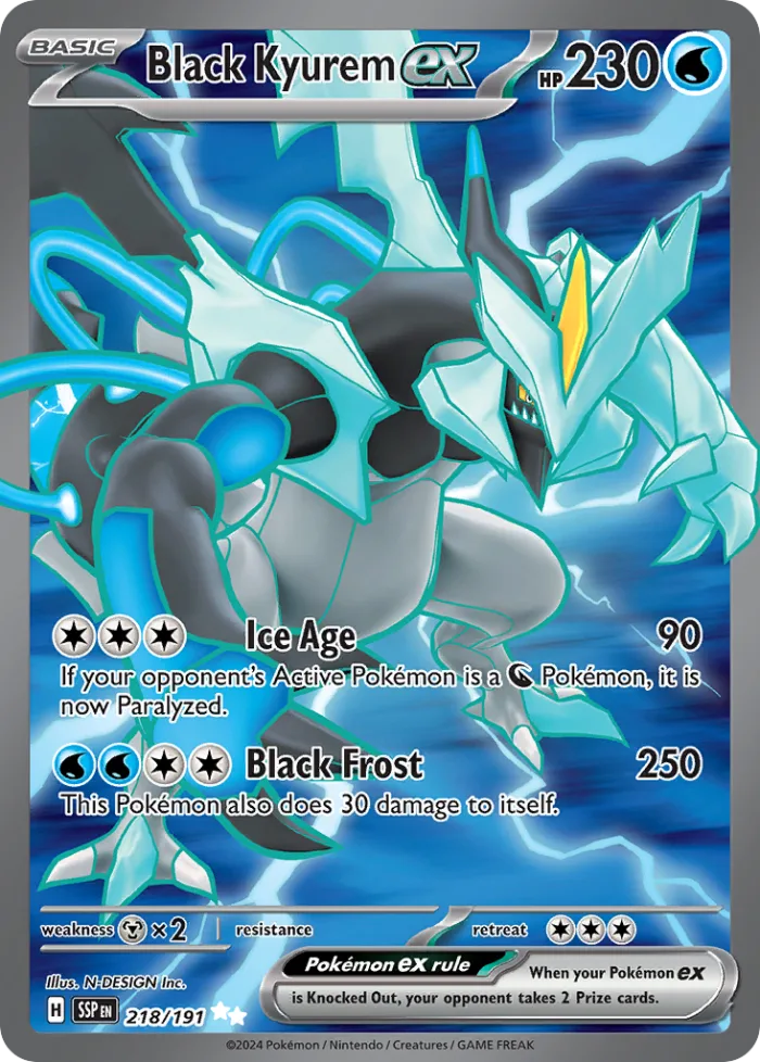 Black Kyurem ex #218 Surging Sparks Pokemon card