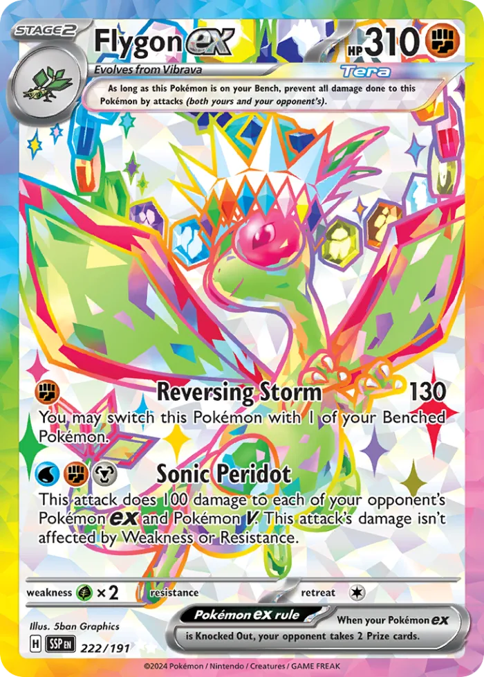 Flygon ex #222 Surging Sparks Pokemon card