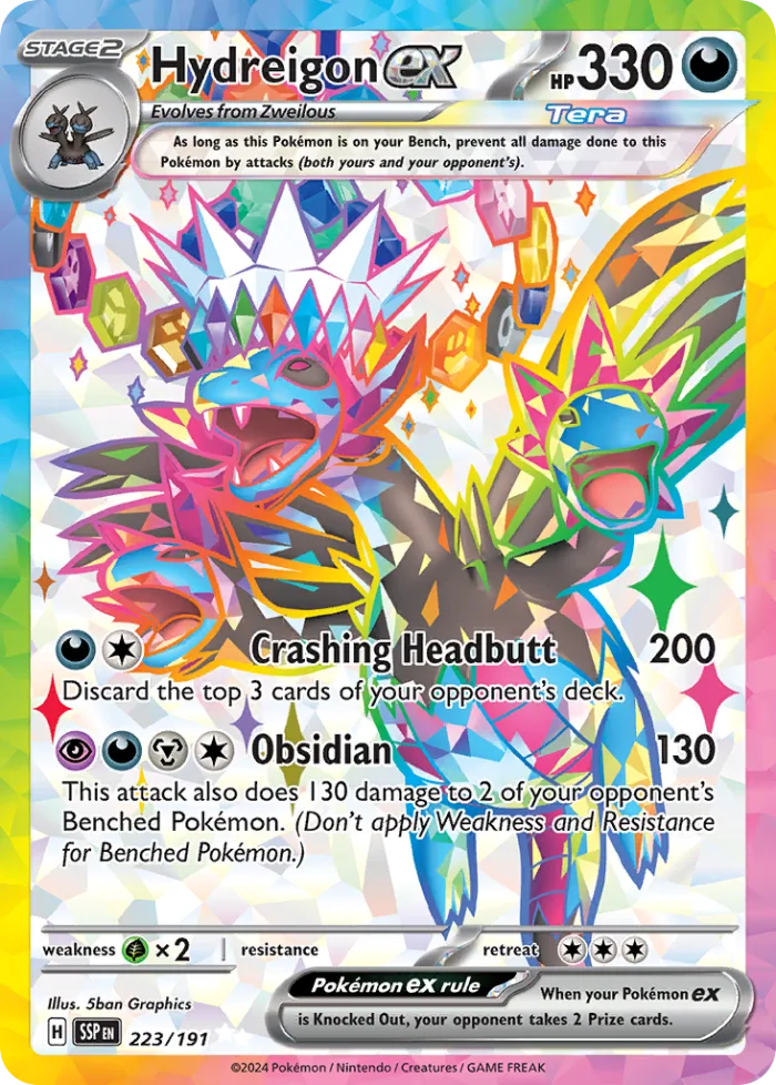 Hydreigon ex #223 Surging Sparks Pokemon card