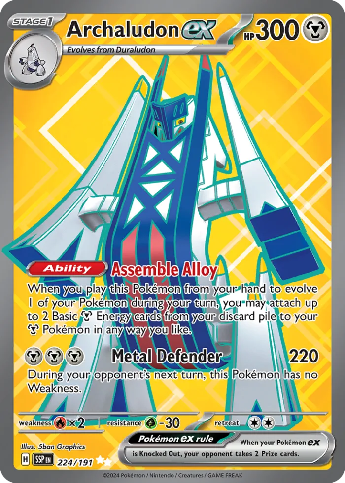 Archaludon ex #224 Surging Sparks Pokemon card
