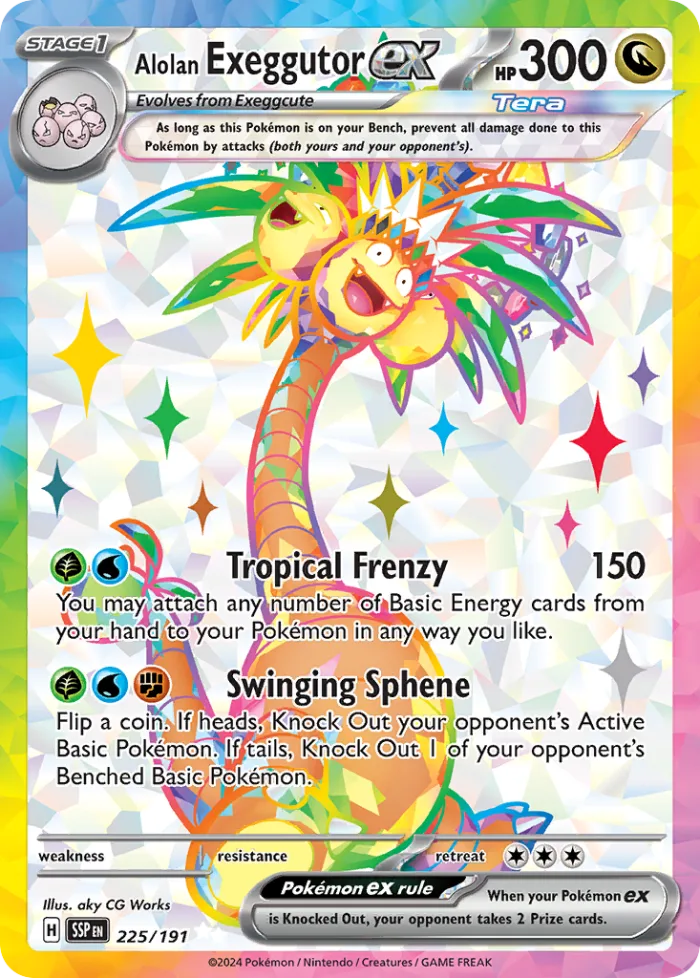 Alolan Exeggutor ex #225 Surging Sparks Pokemon card
