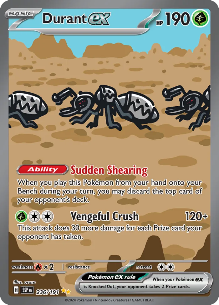 Durant ex #236 Surging Sparks Pokemon card