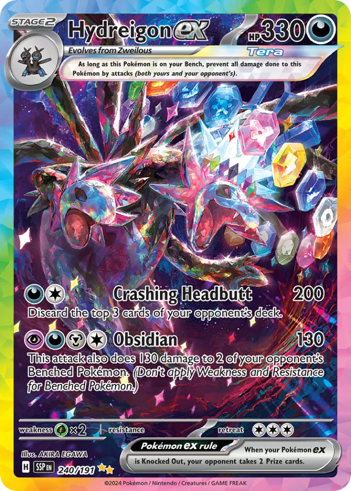 Hydreigon ex #240 Surging Sparks Pokemon card