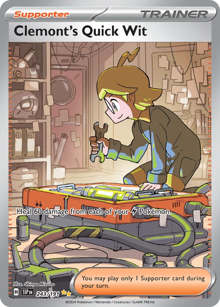 Clemont's Quick Wit #243 Surging Sparks Pokemon card