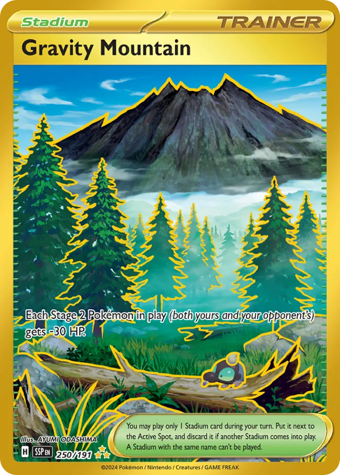 Gravity Mountain #250 Surging Sparks Pokemon card