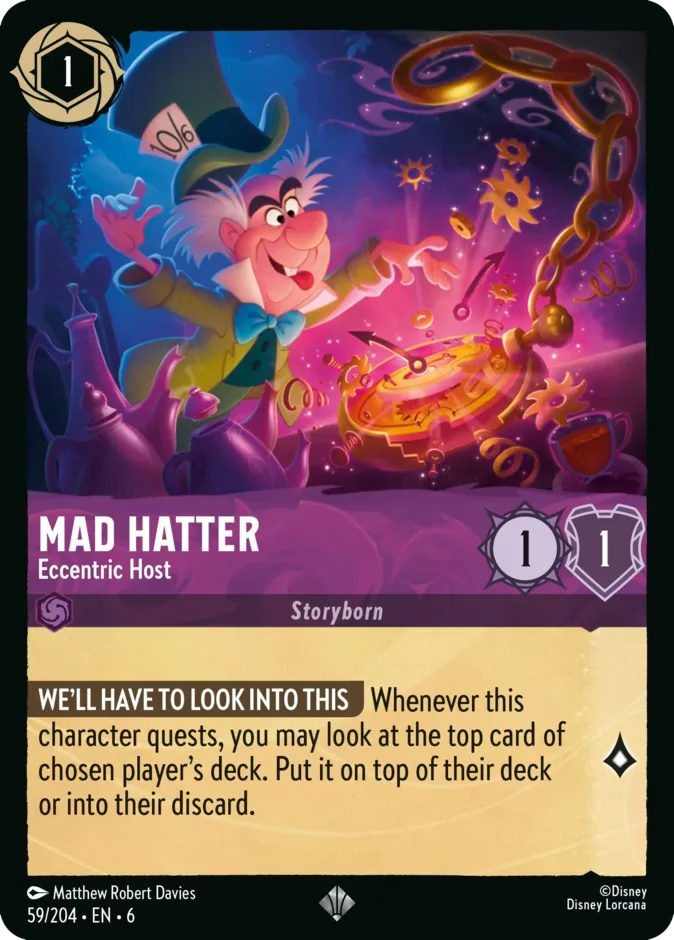Mad Hatter #59 Azurite Sea Disney Lorcana card